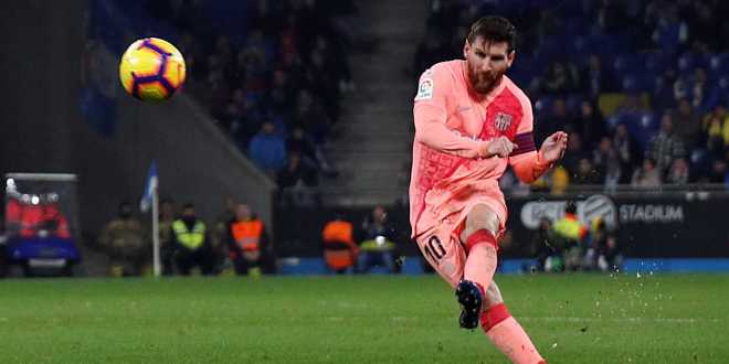 Messi faz dois de falta e comanda goleada do Barça contra o Espanyol